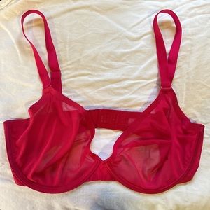 CUUP 34F plunge mesh bra Dahlia